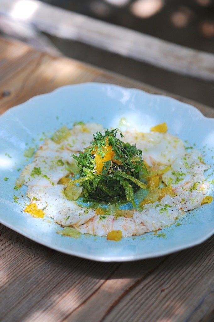 photographie culinaire d'un carpaccio de langouste