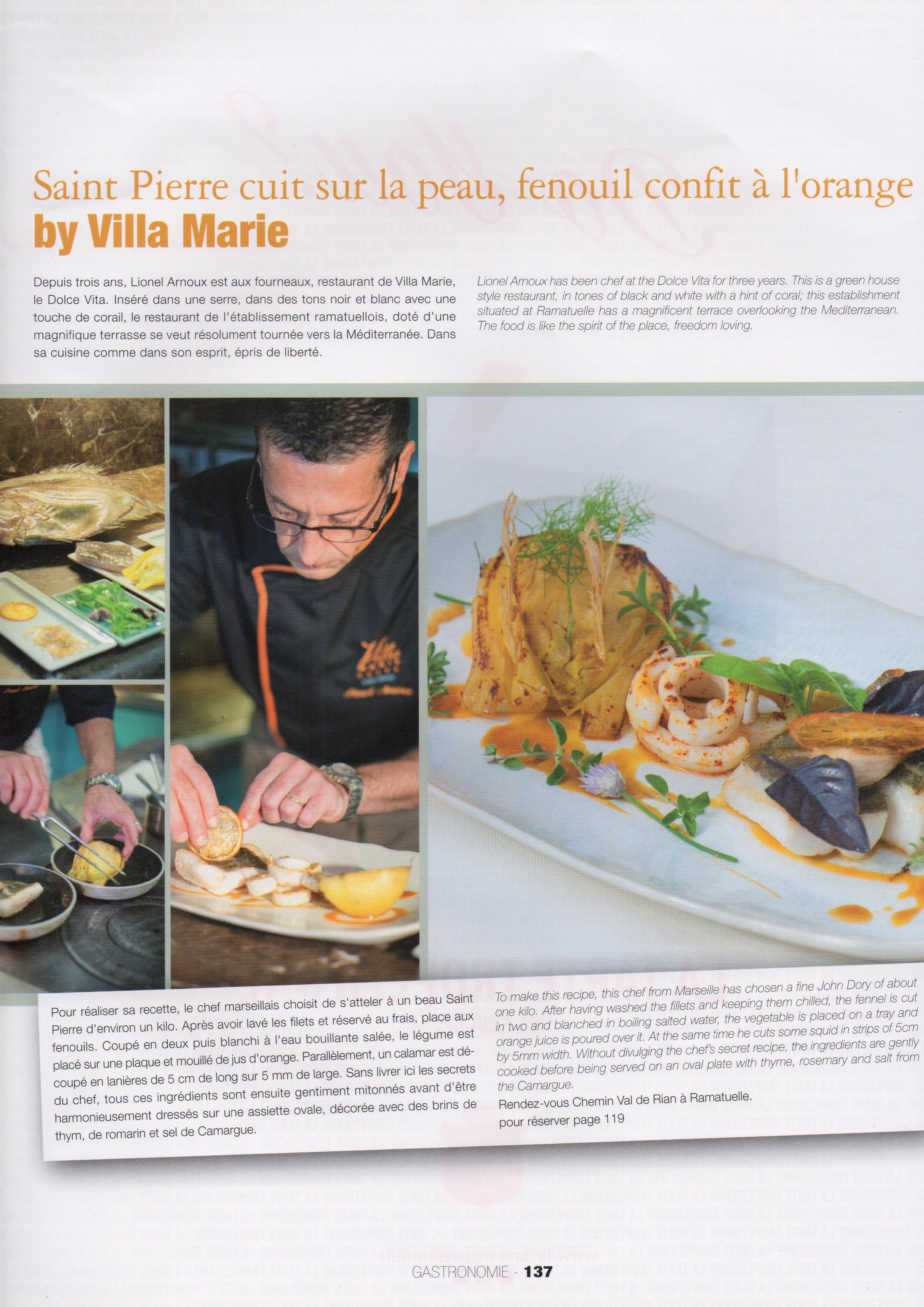 Vanessa Romano a fait une série de photos culinaires à la Villa Marie Saint Tropez