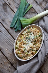 photographie culinaire d'un gratin avoine et céleri