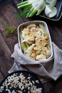 photographie culinaire d'un gratin de fenouil