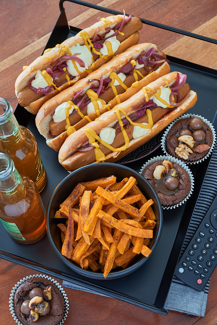 photographie culinaire de hot dogs veggies