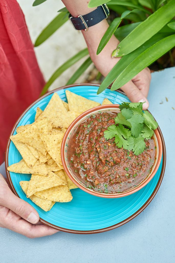 photographie culinaire d'une salsa express