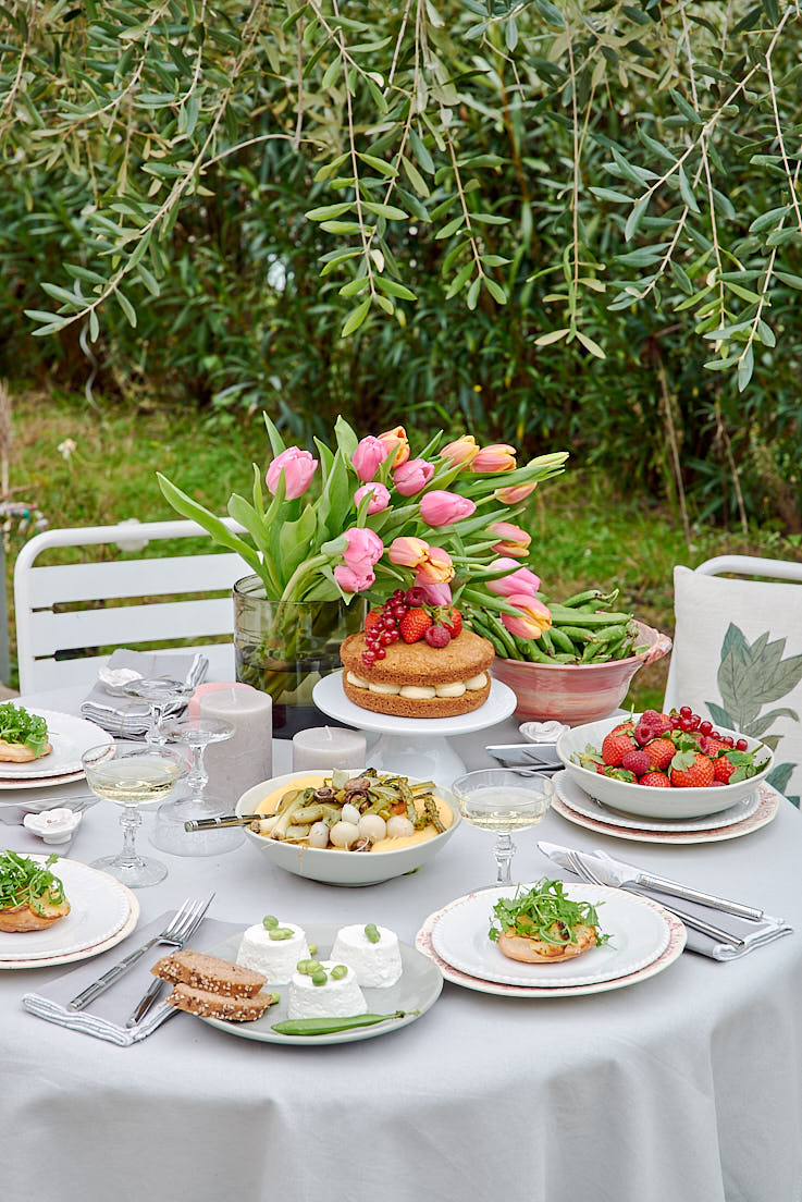 Stylisme et photo d'une table de printemps pour Esprit Veggie